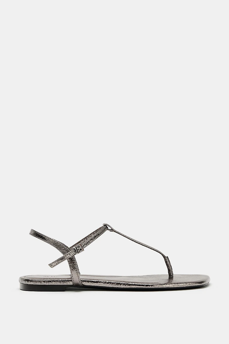 METALLIC FLAT SANDALS