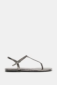 METALLIC FLAT SANDALS