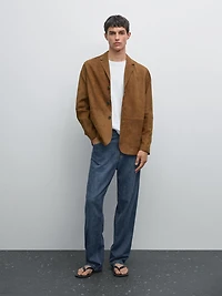 100% nubuck leather blazer