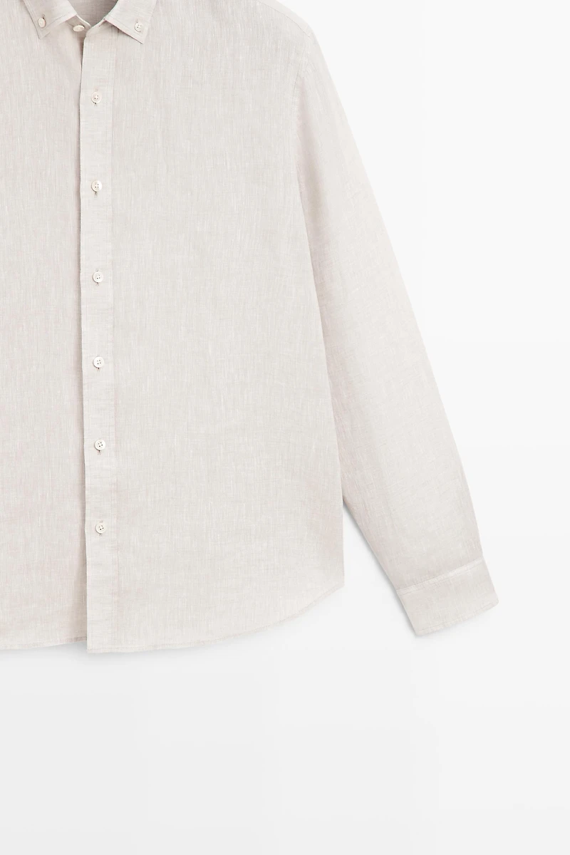 Regular fit 100% linen shirt