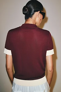 KNIT ZIP POLO SHIRT