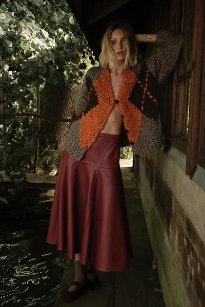 GILET EN MAILLE À LOSANGES