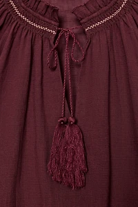 EMBROIDERED TASSEL SHIRT