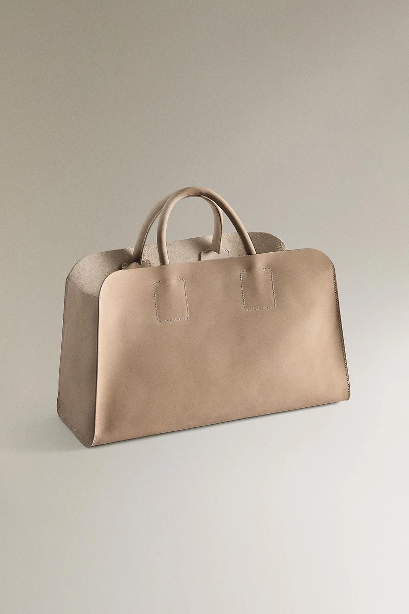 MINI NUBUK LEATHER SHOPPER BAG