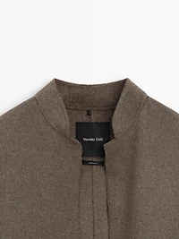Manteau long ouvert en laine mélangée