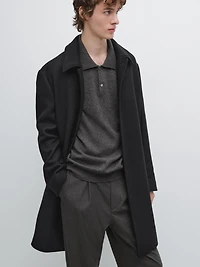 Manteau mi-long en laine mélangée