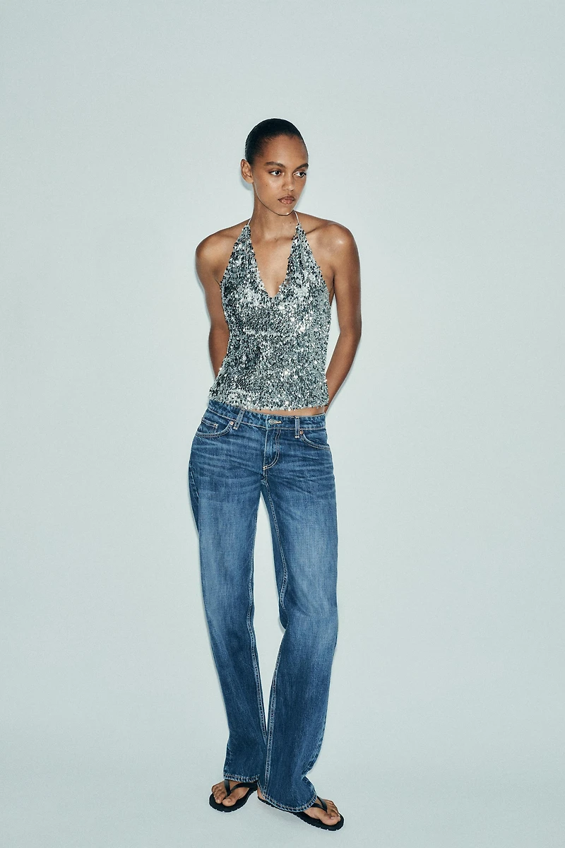 SEQUIN HALTER TOP