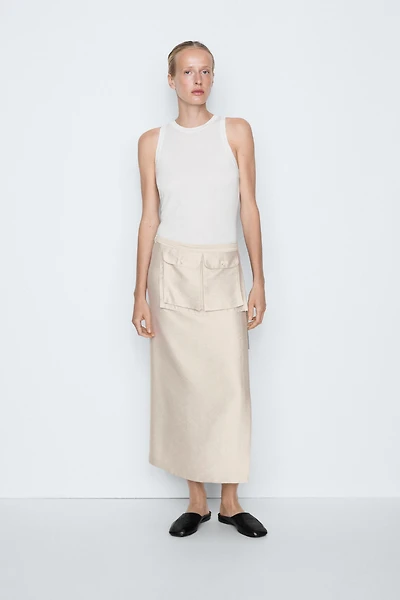 Fluid pocket-detail skirt - STUDIO