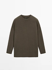 100% cashmere oversize knit sweater