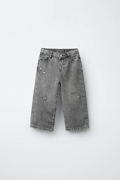 STAR APPLIQUÉ WIDE LEG JEANS