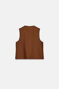 GILET CROISÉ AVEC LIN