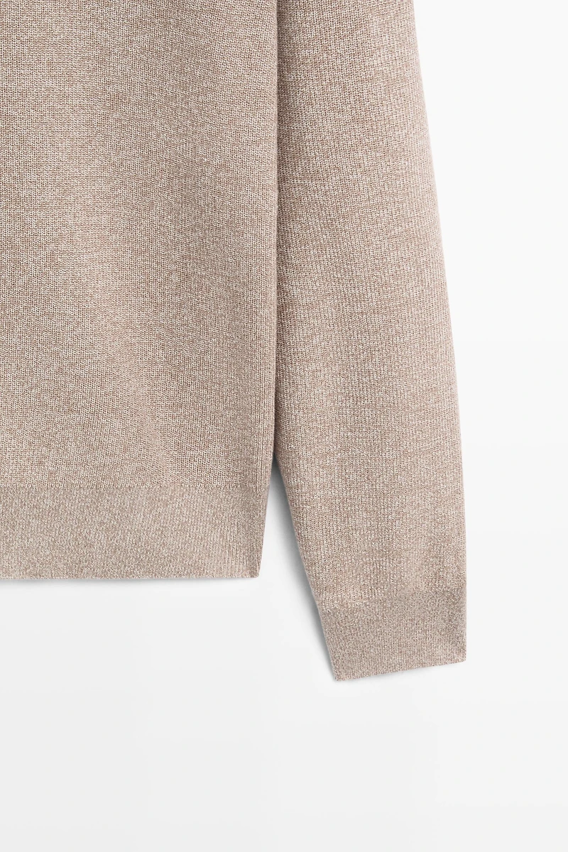100% cotton mouliné polo sweater