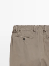 Jogger fit poplin trousers