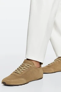 Soft leather trainers