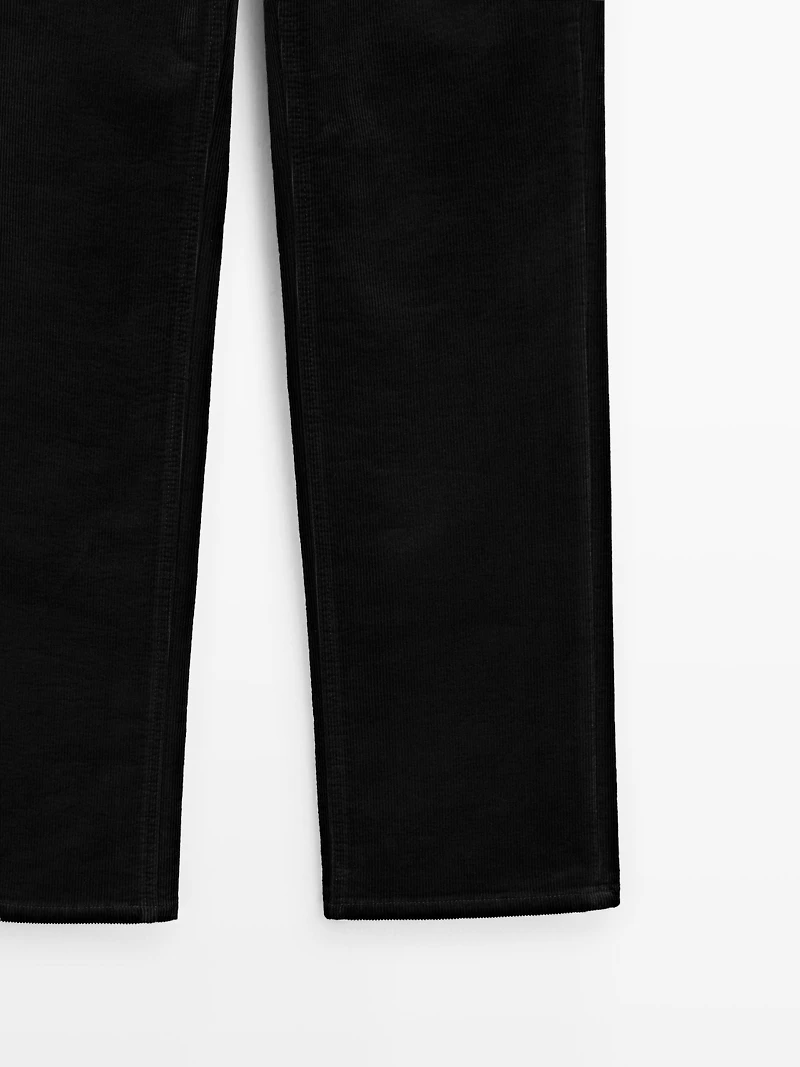 Straight-leg needlecord trousers