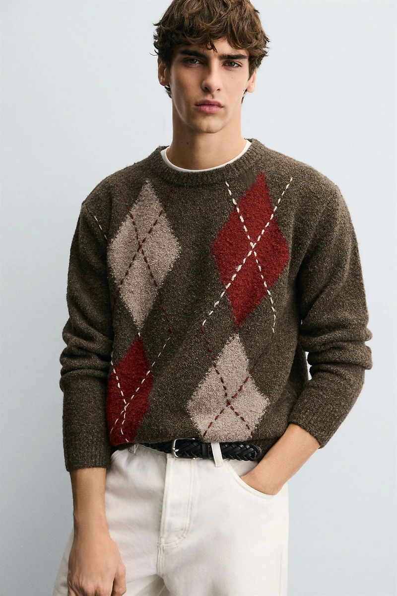 DIAMOND JACQUARD JUMPER