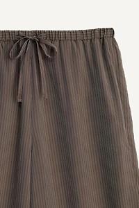 VISCOSE-CUPRO STRIPED BALLOON FIT PANTS