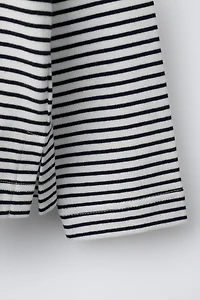 STRIPED EMBROIDERED HEART T-SHIRT