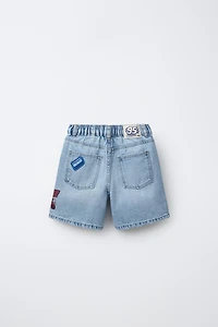 CARS LIGHTNING MCQUEEN © DISNEY PATCH DENIM SHORTS