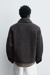 CROPPED FIT TEXTURED OVERSHIRT