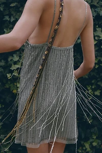 SHORT FRINGED BEADED DRESS