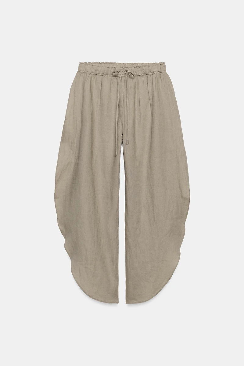 ZW COLLECTION 100% LINEN VENTED PANTS