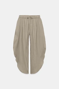 ZW COLLECTION 100% LINEN VENTED PANTS