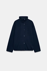BLOUSON BOMBER INTERLOCK À COL MONTANT
