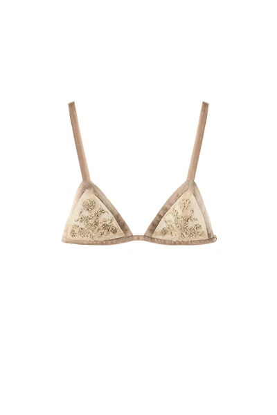BEADED LACE TRIANGLE BRA