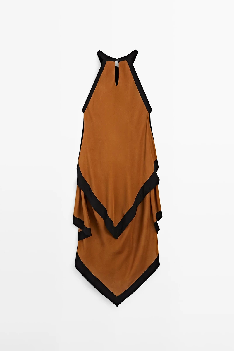 Robe midi à couches contrastantes