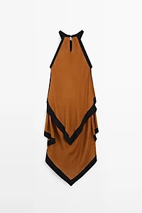 Robe midi à couches contrastantes