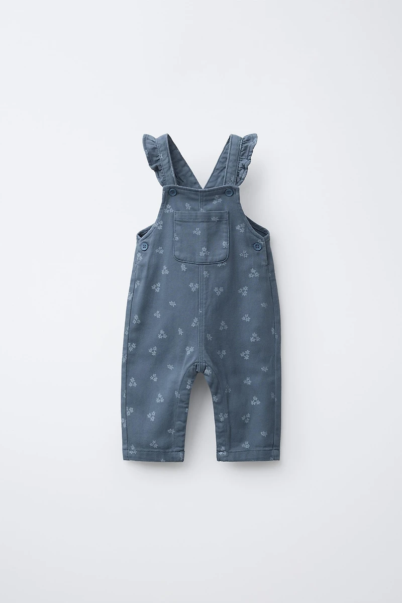 FLORAL TWILL OVERALLS