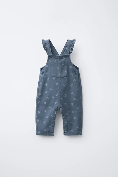 FLORAL TWILL OVERALLS