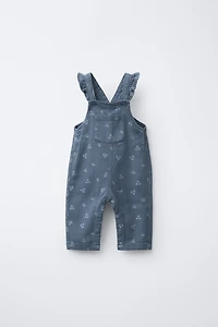 FLORAL TWILL OVERALLS