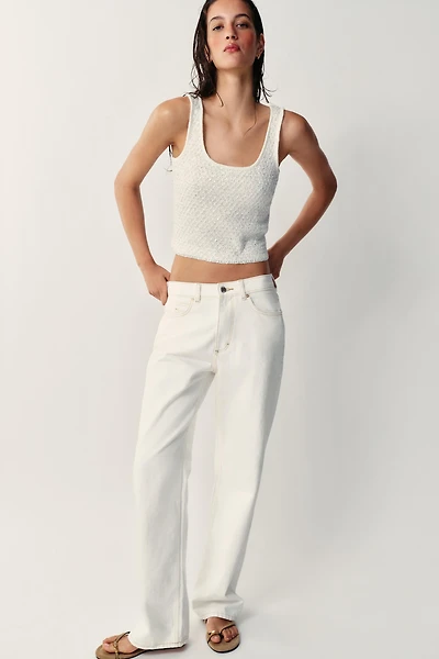 METALLIC THREAD SEQUIN KNIT TOP