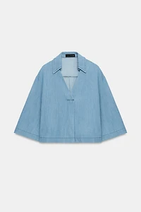 FLOWY V-NECK BLOUSE