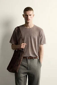 100% LINEN RELAXED FIT KNIT T-SHIRT