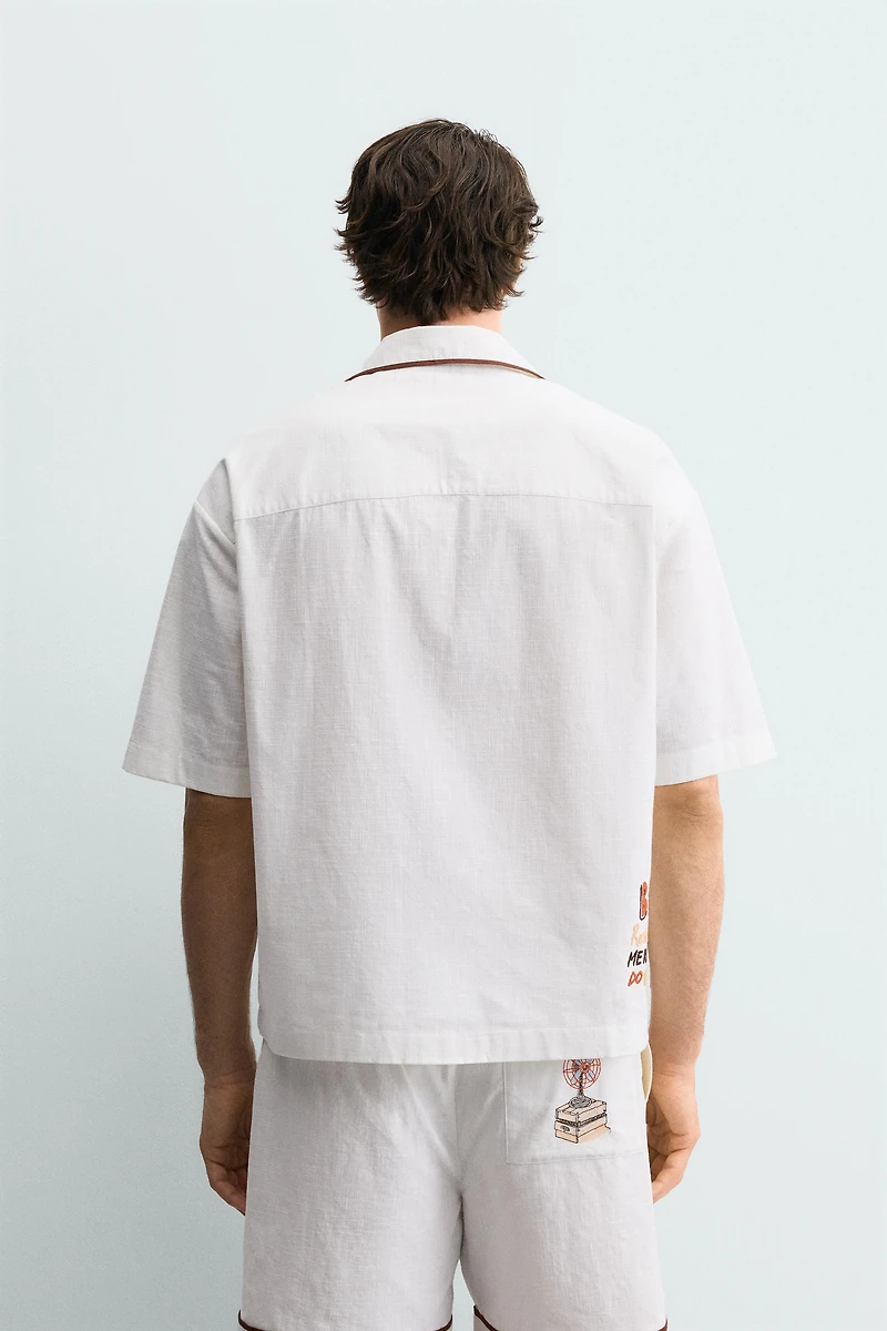 RELAXED FIT EMBROIDERED SHIRT
