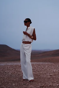 TOPSTITCHING ELASTIC HEM VEST