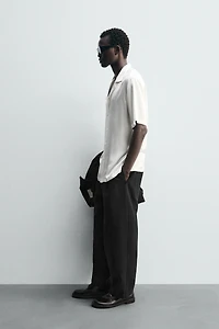 REGULAR FIT SATIN EFFECT SHIRT