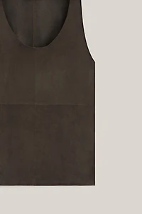 Top à bretelles en cuir effet daim - LIMITED EDITION