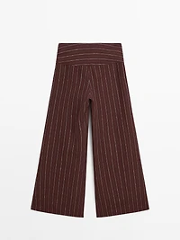 High-waist wide-leg linen trousers