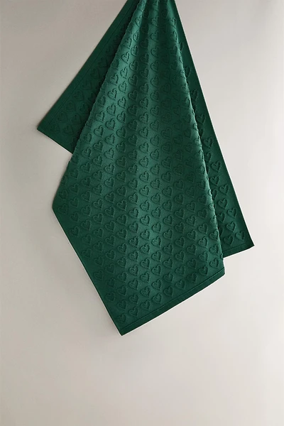 CHRISTMAS TERRYCLOTH COTTON KITCHEN TOWEL WITH HEARTS