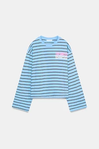 STRIPED TEXT T-SHIRT