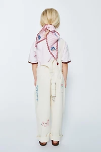 SALOPETTE LONGUE EN SERGÉ BRODÉE SISSEL EDELBO X ZARA KIDS