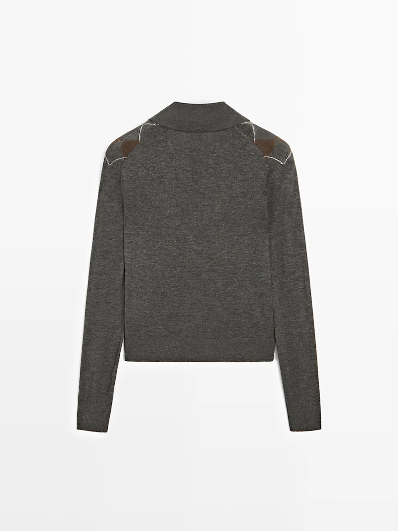 Pull polo à losanges