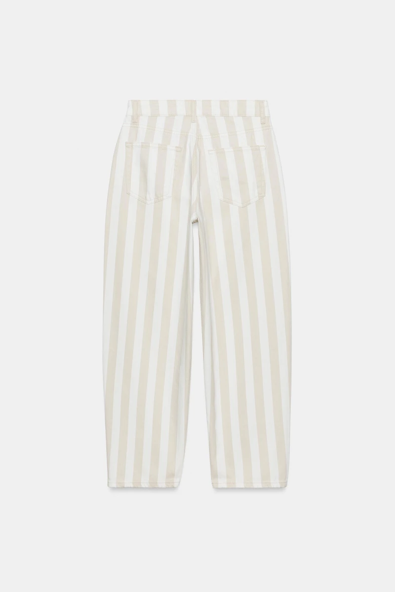 ZW COLLECTION MID-RISE STRIPED TAPERED JEANS