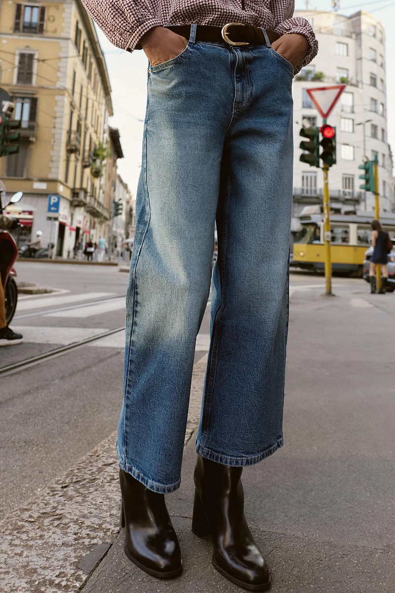 Z.10 HIGH-WAISTED BELTED CULOTTE JEANS