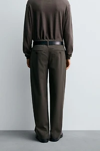 COTTON - VISCOSE PLEATED PANTS