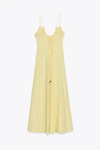 RAMIE MIDI DRESS WITH RUFFLE
